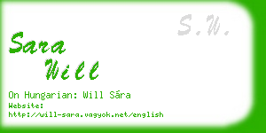 sara will business card